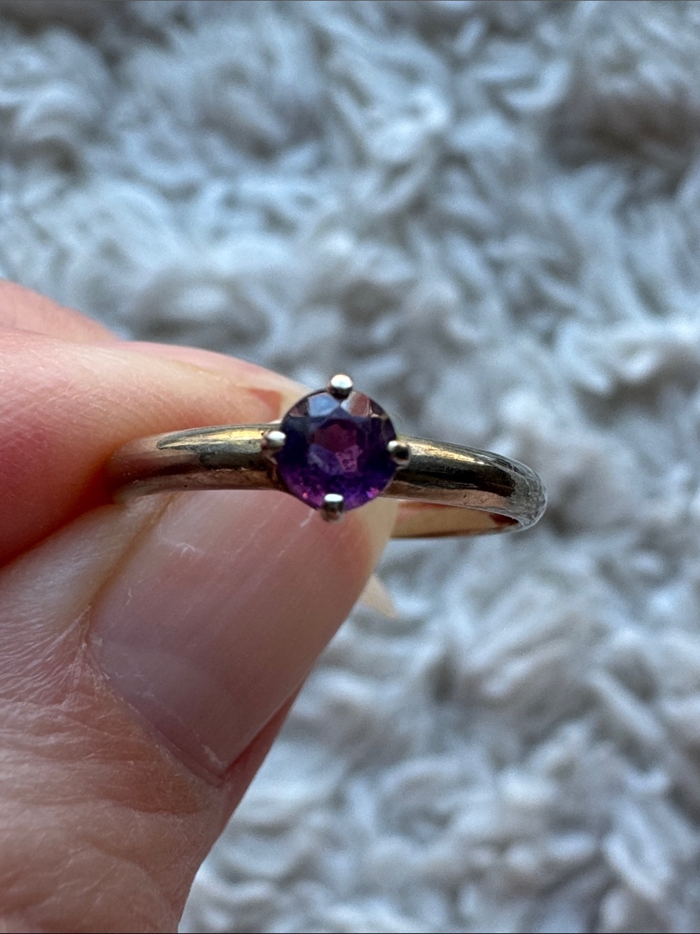 14K Amethyst Solitaire Ring